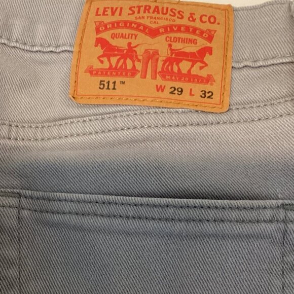 Levi's 511 Jeans Light Gray Straight Slim 5-Pocket 29x32 (*30x30) #206M - Picture 7 of 11